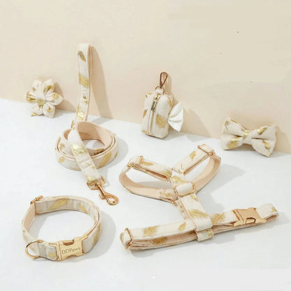 Juego de collar y correa de terciopelo para bodas de perro