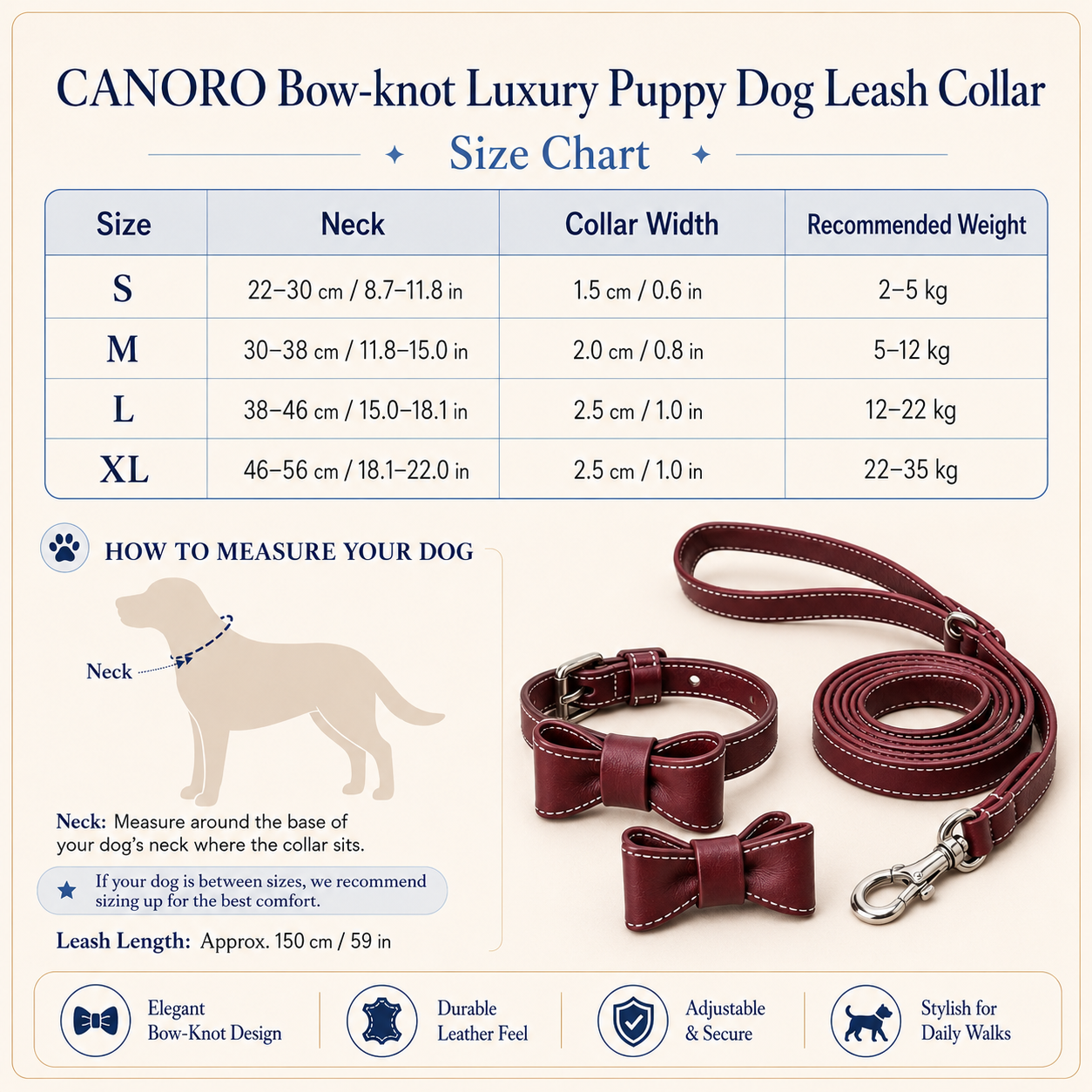 Collar de lujo con lazo para cachorro