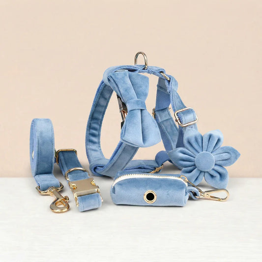 CANORO Blue Velvet Dog Harness Set