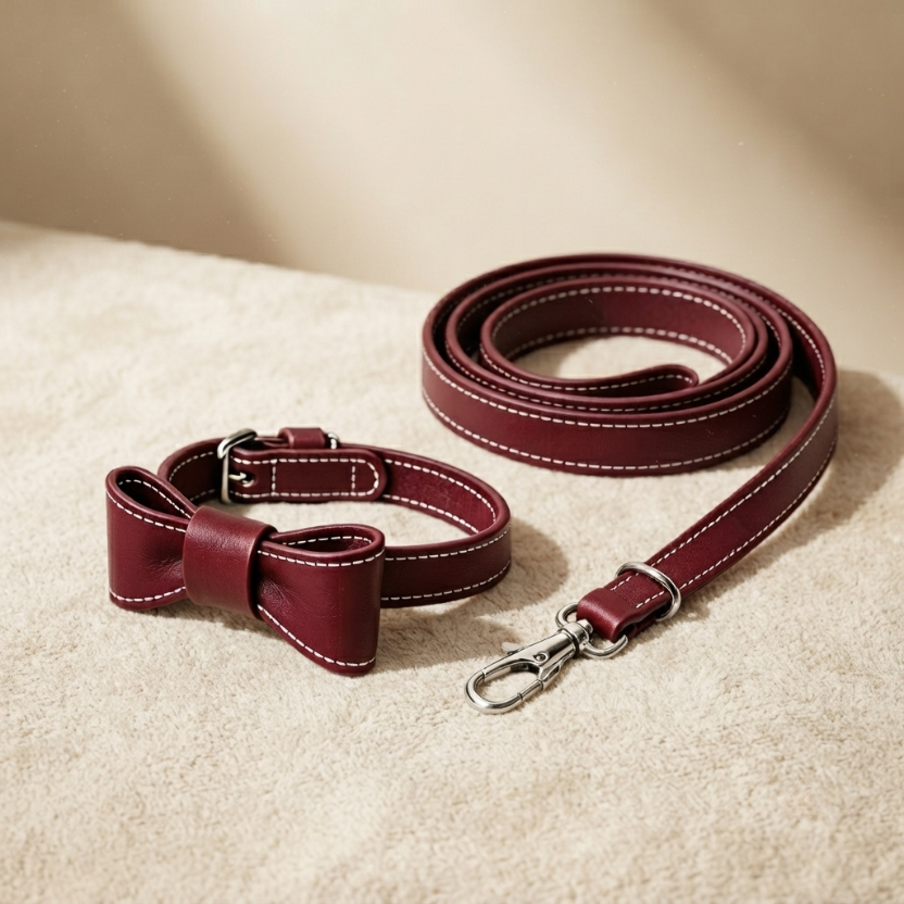 Collar de lujo con lazo para cachorro