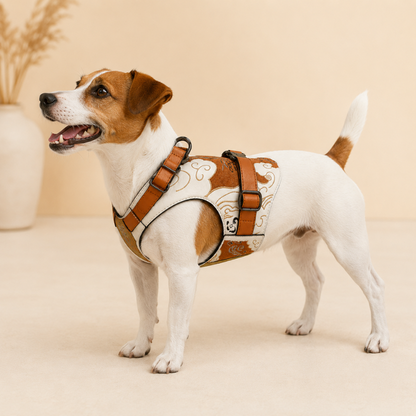 Chaleco protector de pecho para adiestramiento de perros de cuero hecho a mano