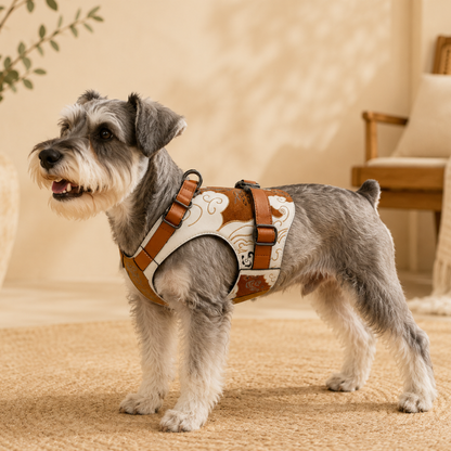 Chaleco protector de pecho para adiestramiento de perros de cuero hecho a mano