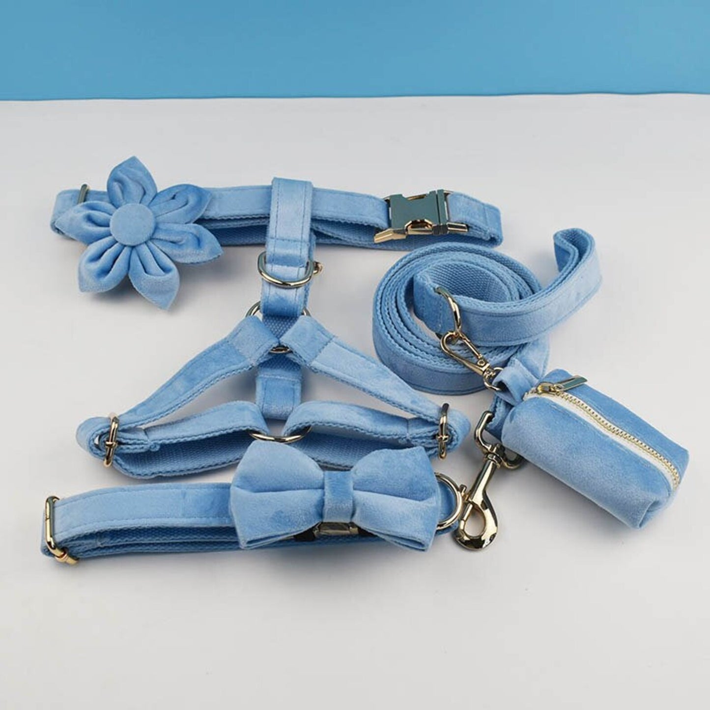 CANORO Blue Velvet Dog Harness Set